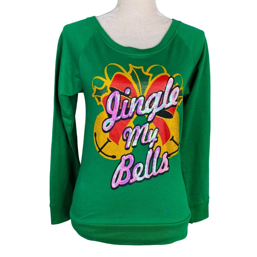 Spencer's Ugly Christmas Sweatshirt Medium Jingle My Bells New